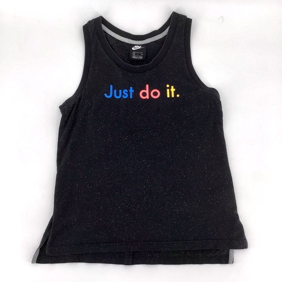 Nike Sportswear Just Do It Neon Rainbow Speckle Splatter Tank Top Size Small - Picture 1 of 8